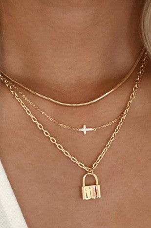 Locked on Him Necklace