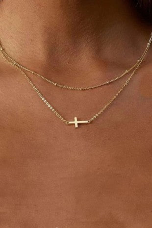 Side Cross Necklace