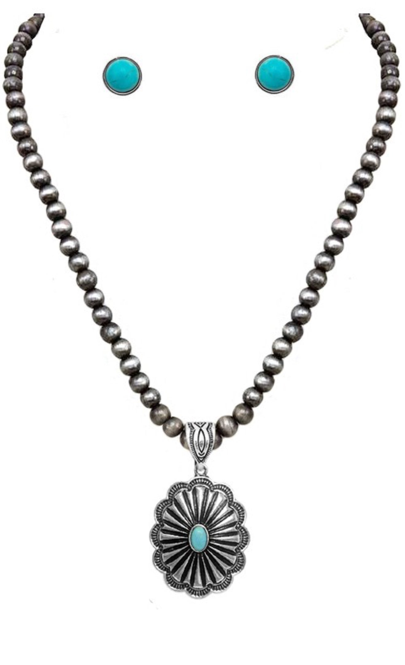 Navajo Flower Necklace & Earrings