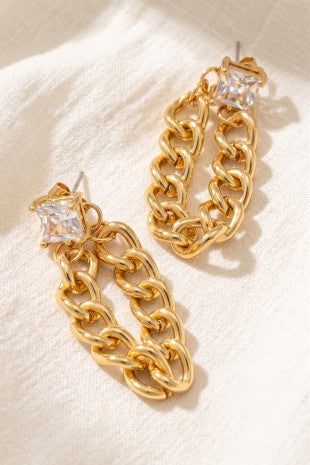 Rhinestone Chain Earrings