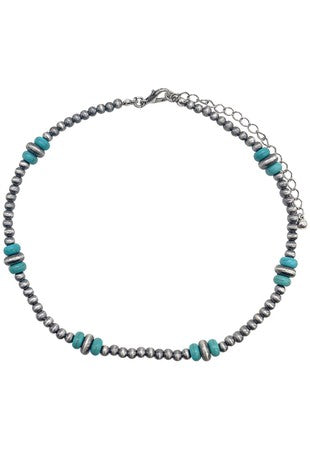 Short Turquoise & Pearl Necklace