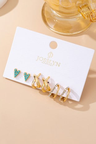 Turquoise Earring Trio