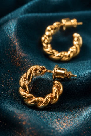 Twisted Huggie Hoops