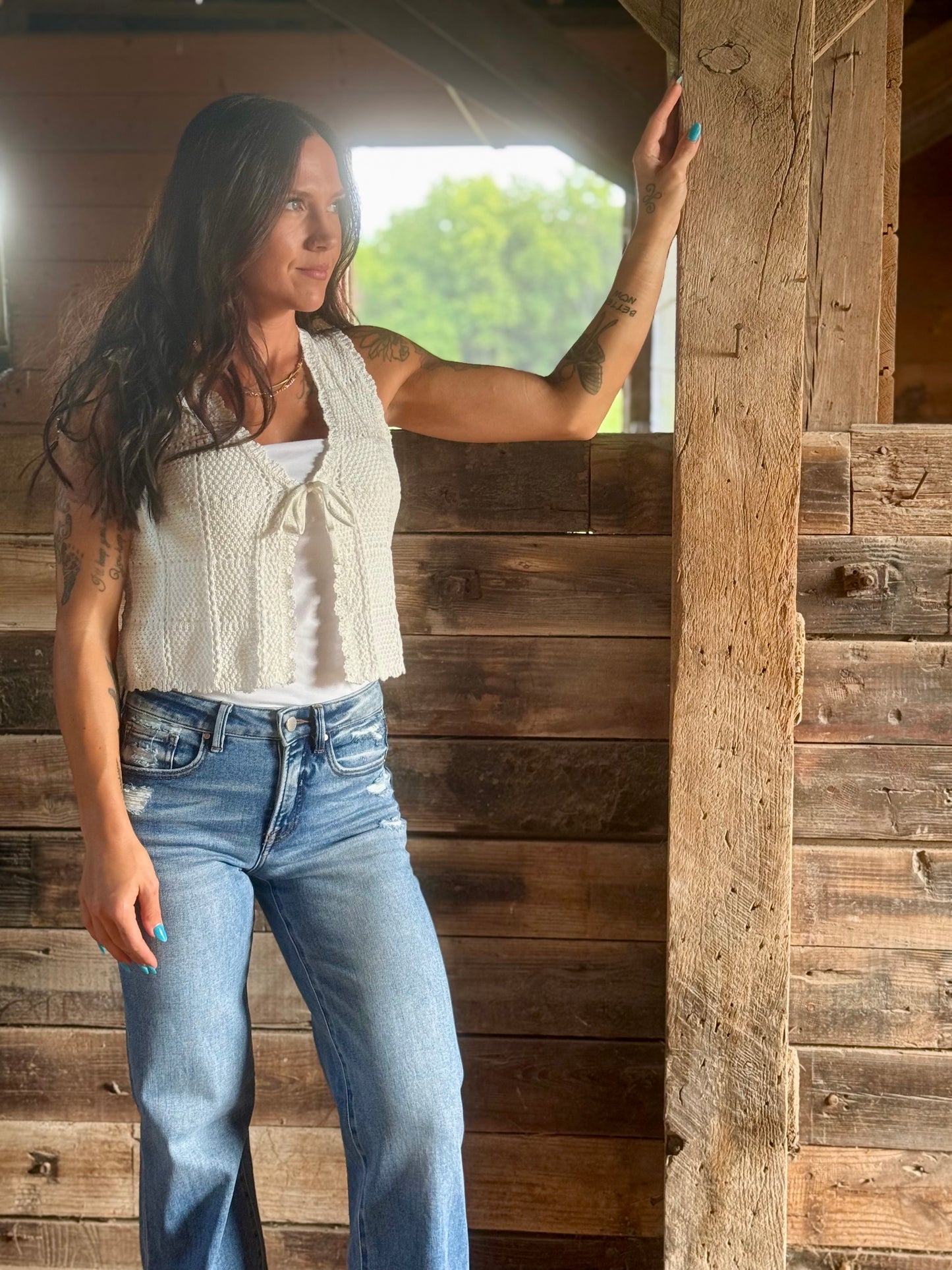 Tie Front Knit Vest