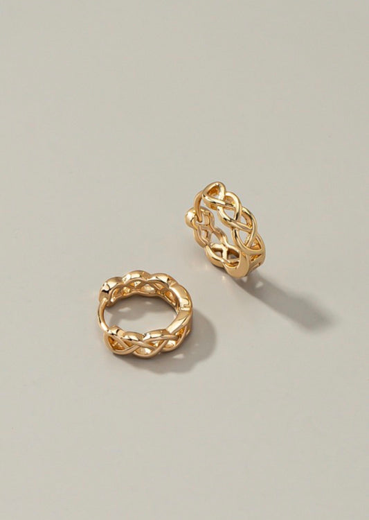 Braided Huggie Hoops