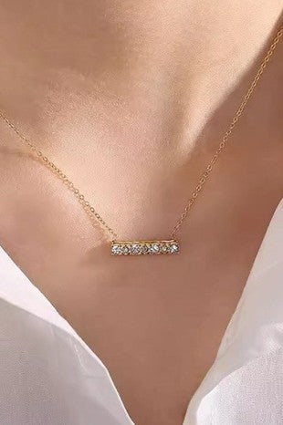 Rhinestone Bar Necklace
