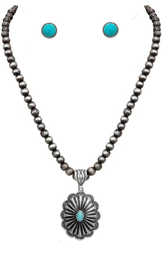 Navajo Flower Necklace & Earrings