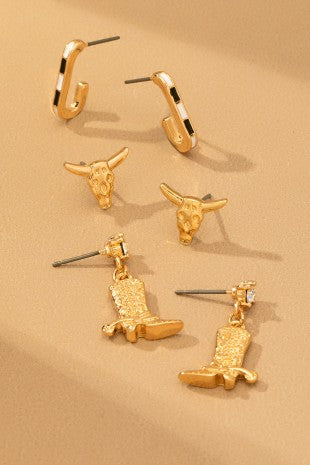 Western Trio Earrings