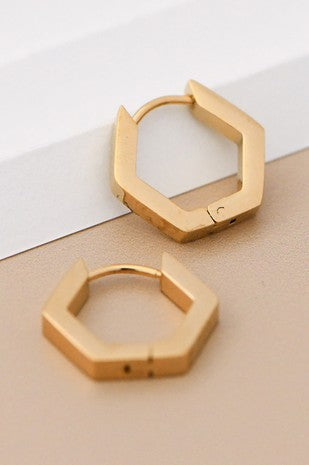 Hexagon Hoop Earrings
