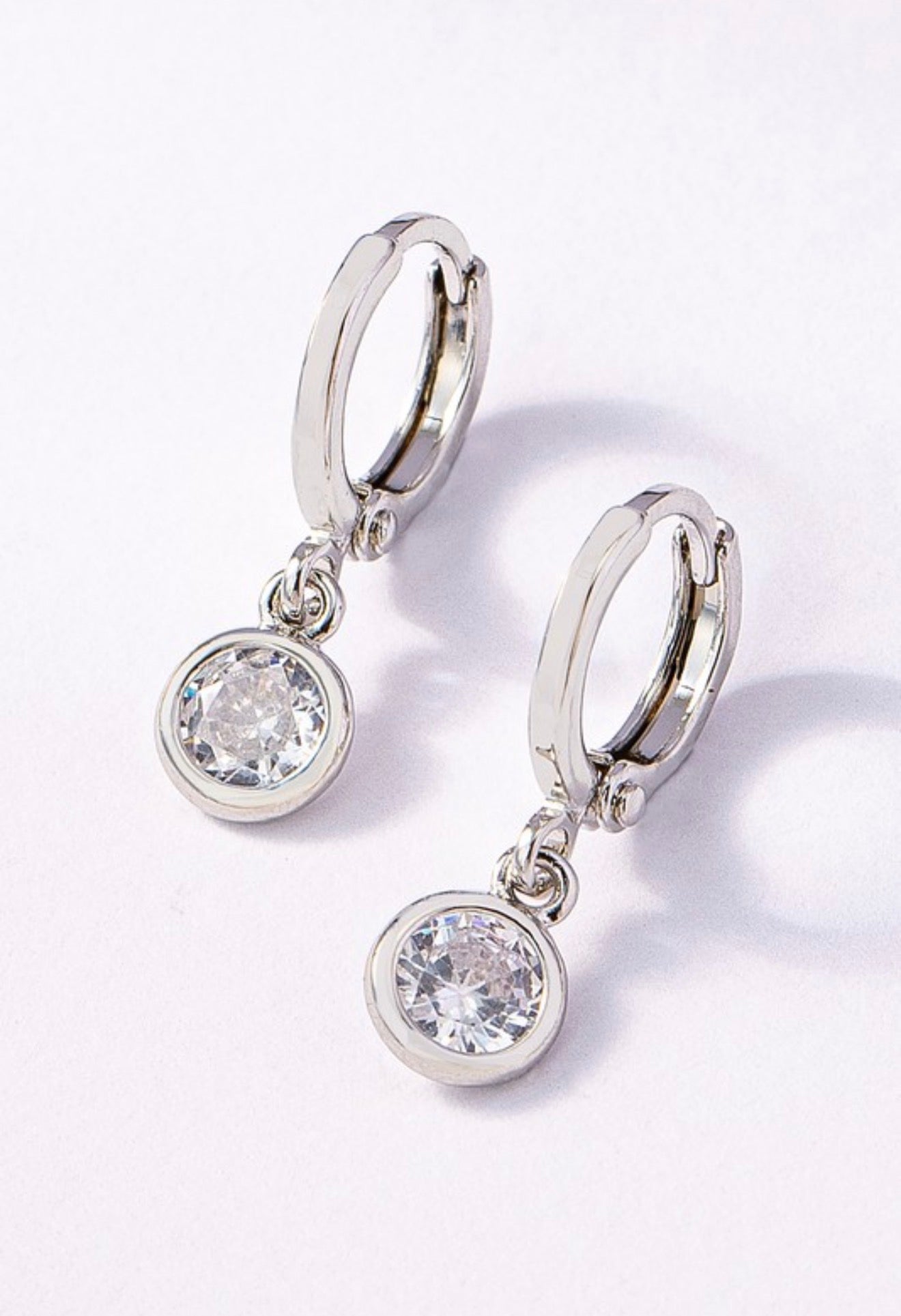 Circle Drop Huggie Hoops