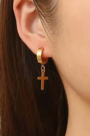 Drop Cross Earrings