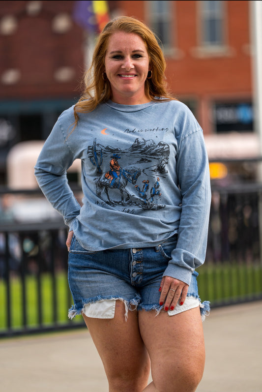 God is Working Long sleeve Tee
