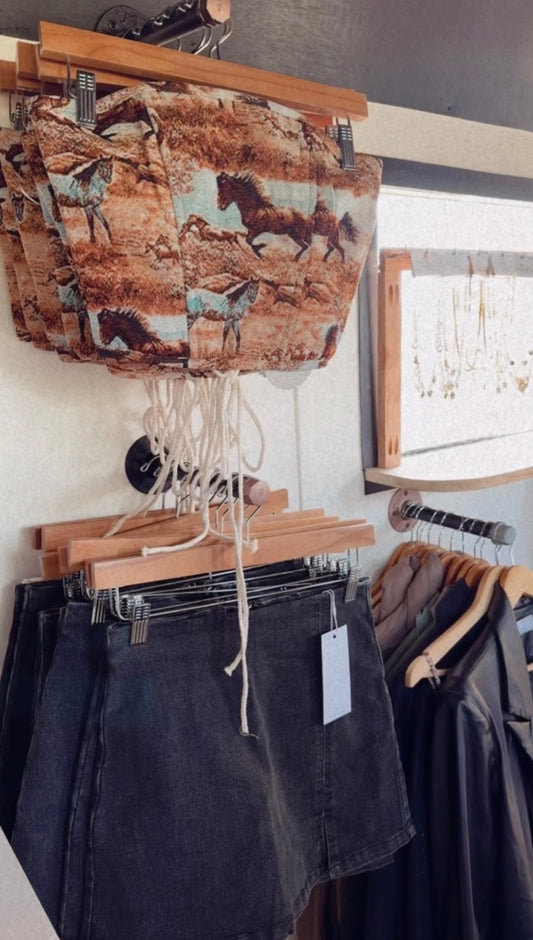 Black Denim Skort