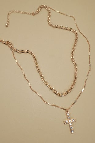 Rhinestone Cross Necklace