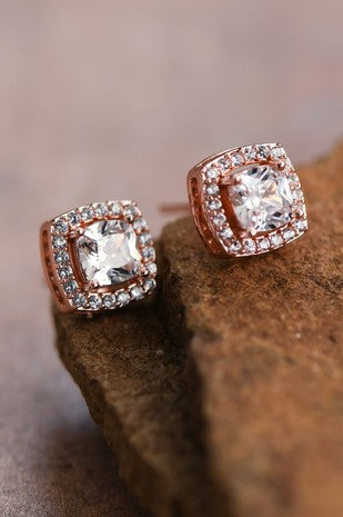 Rose Rhinestone Earrings