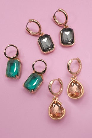 Drop Gem Earrings